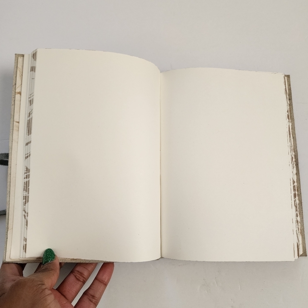 Anthropologie Unisex Leather Marble Grey & Gold Journal Sketch Book Wrap Closure - Picture 8 of 10